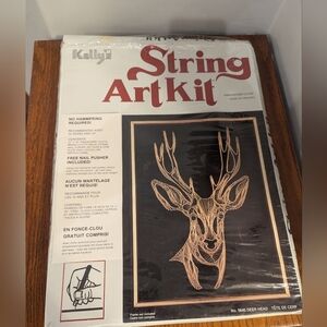 Vintage Kelly's String art kit #5645  titled Deer Head 12"x16" Gold & Black